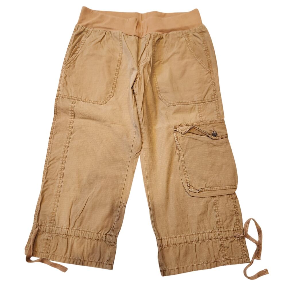 Motherhood maternity cargo khaki capri‎ pants Sz S